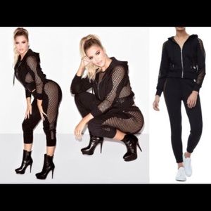 Good American by Khloe Kardashian Fishnet Sweats